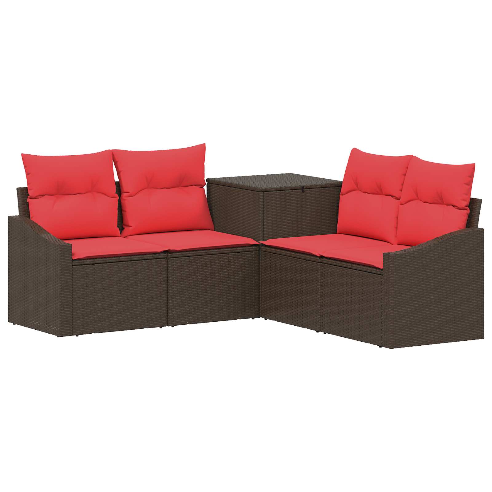 Sofa Set 5 Stk. Braun Und Rot 178,5 X 178,5 X 85 Cm Vidaxl
