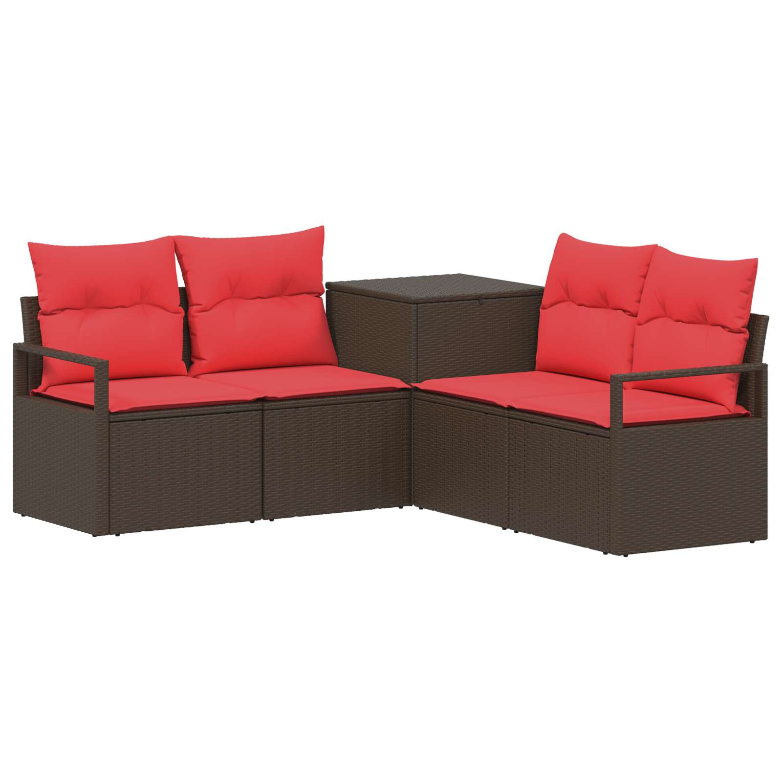 Sofa Set 5 Stk. Braun Und Rot 177 X 177 X 85 Cm Vidaxl