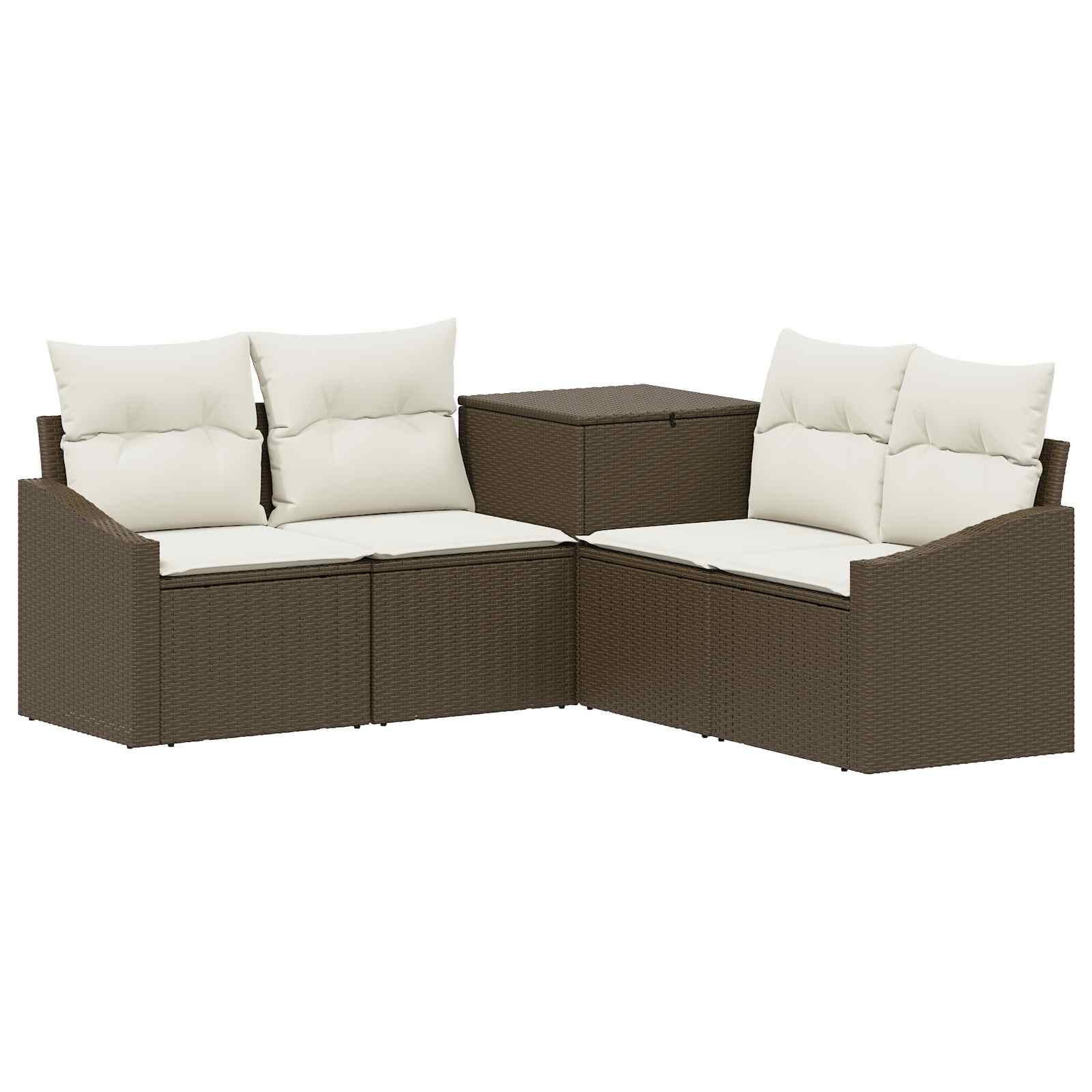 Sofa Set 5 Stk. Braun Und Creme Weiß 178,5 X 178,5 X 85 Cm Vidaxl