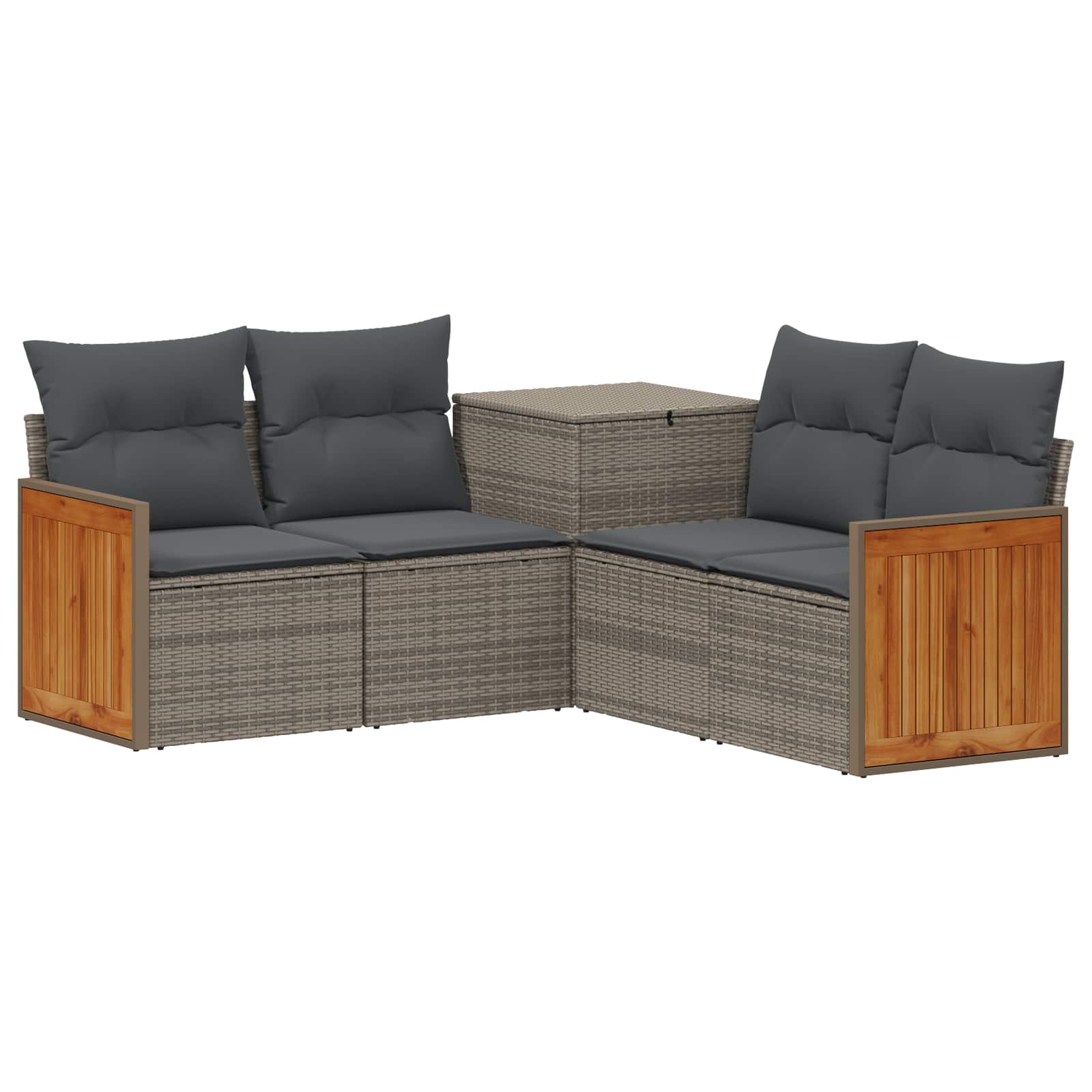 Sofa Set 5 Stk. Grau Und Dunkelgrau 176 X 176 X 85 Cm Vidaxl