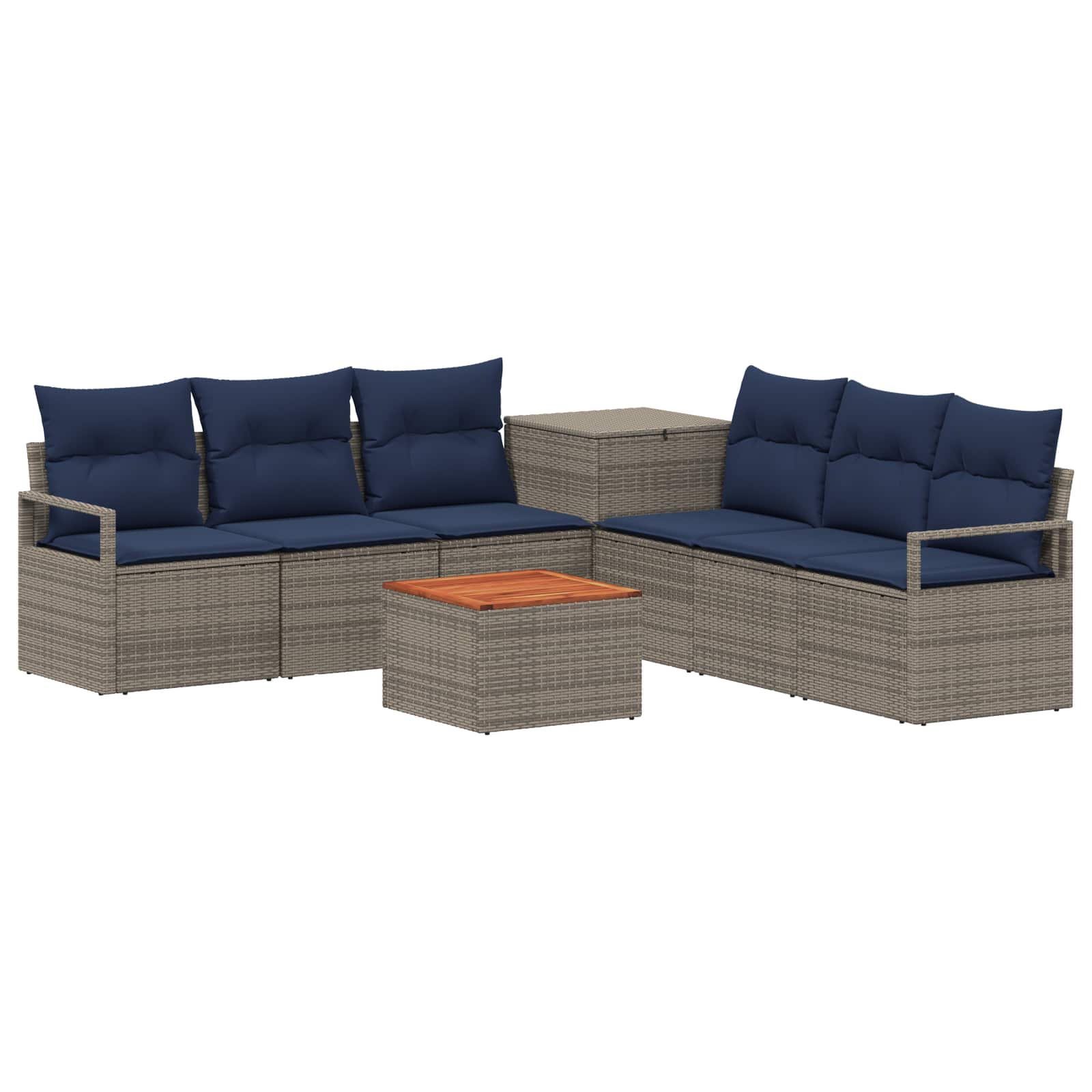 Sofa Set 8 Stk. Grau Und Marineblau 55 X 55 X 37 Cm Vidaxl