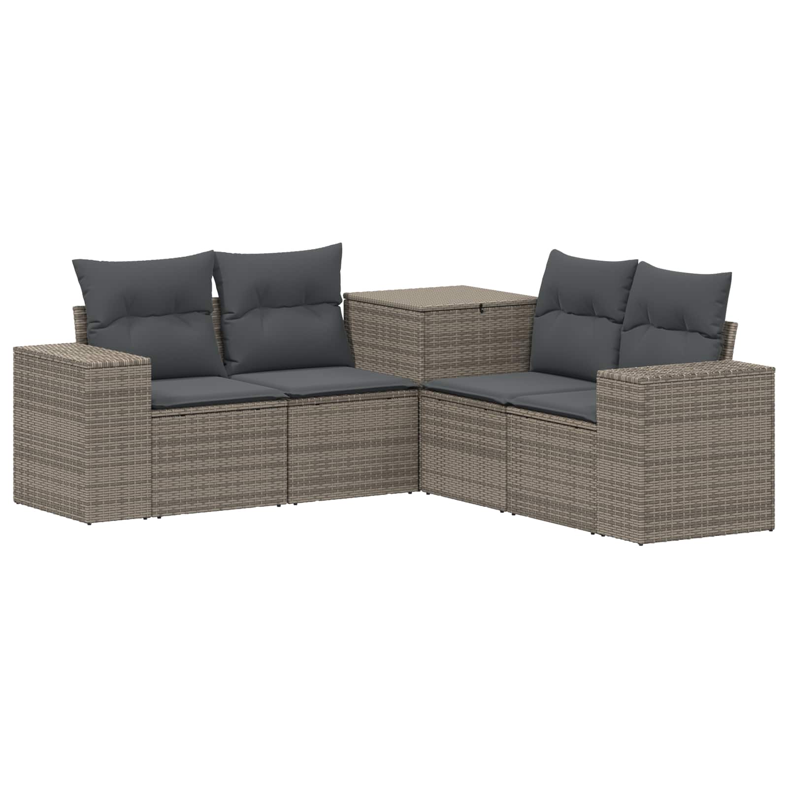 Sofa Set 5 Stk. Grau Und Dunkelgrau 200 X 200 X 85 Cm Vidaxl