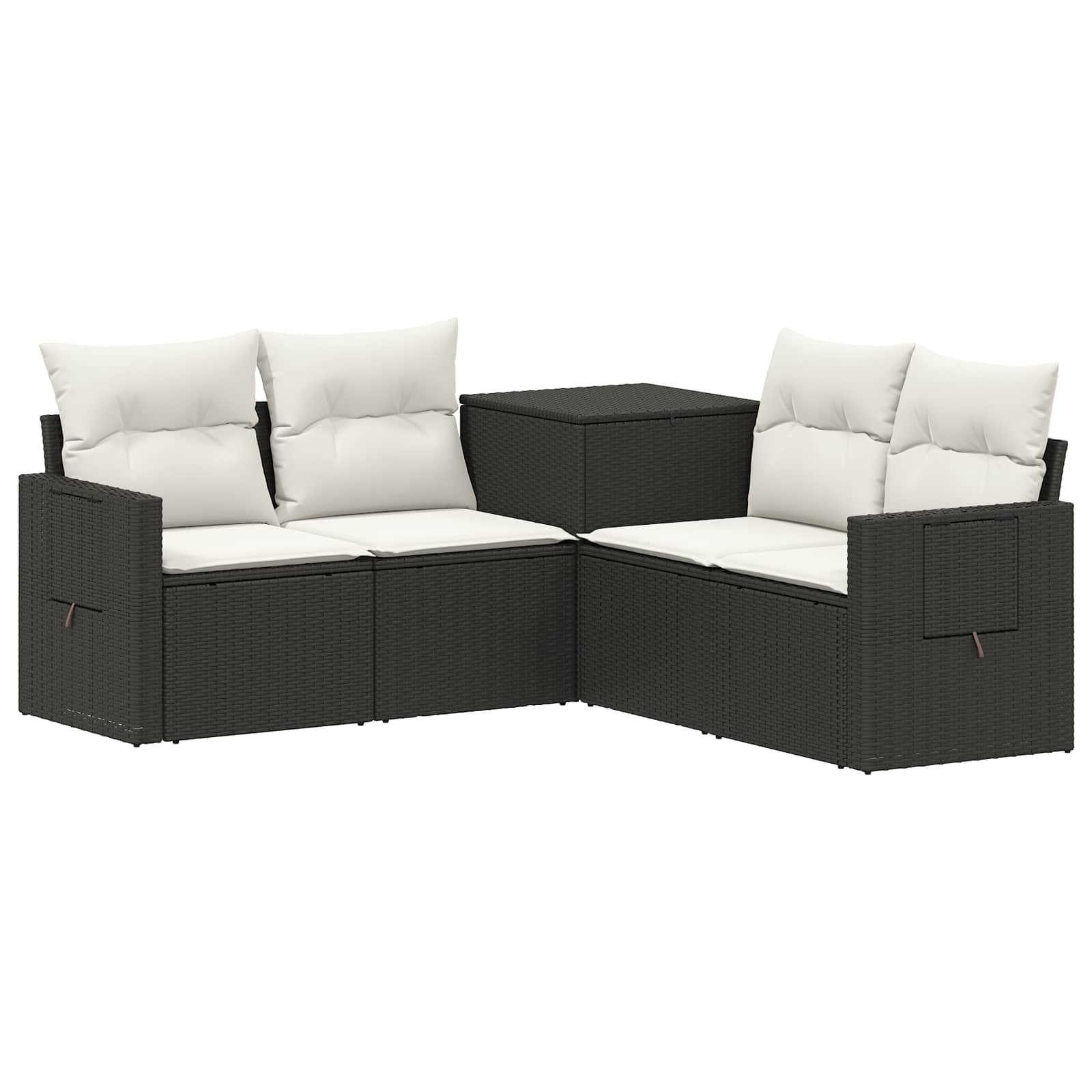 Sofa Set 5 Stk. Schwarz Und Cremeweiß 179 X 179 X 85 Cm Vidaxl