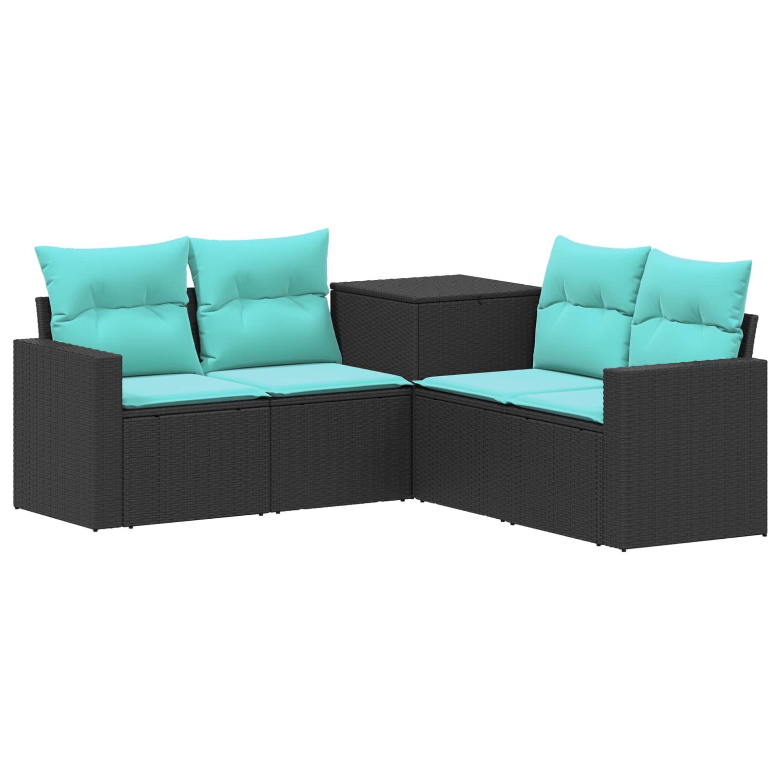 Sofa Set 5 Stk. Schwarz Und Blau 182,5 X 182,5 X 85 Cm Vidaxl