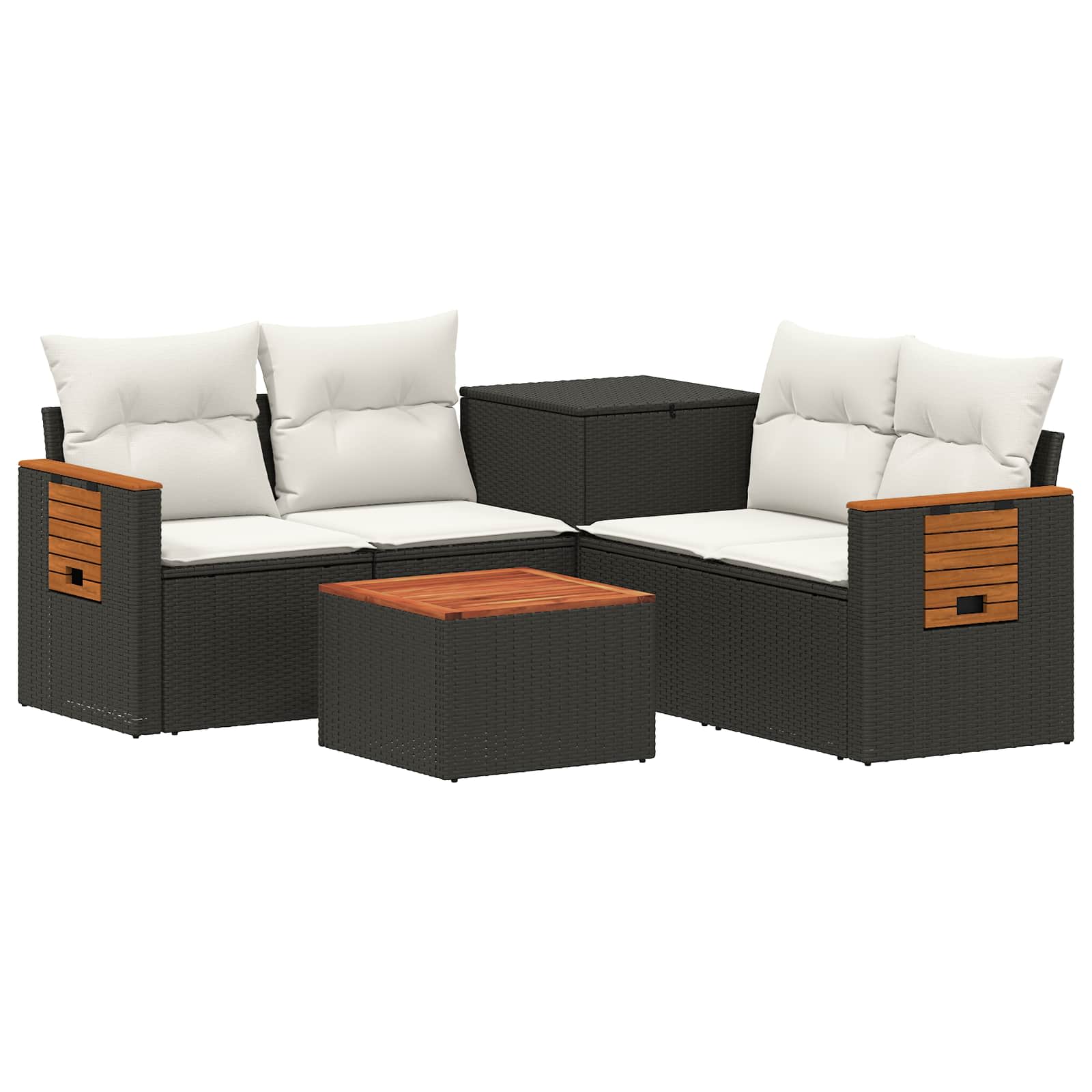 Sofa Set 6 Stk. Schwarz Und Cremeweiß 55 X 55 X 37 Cm Vidaxl