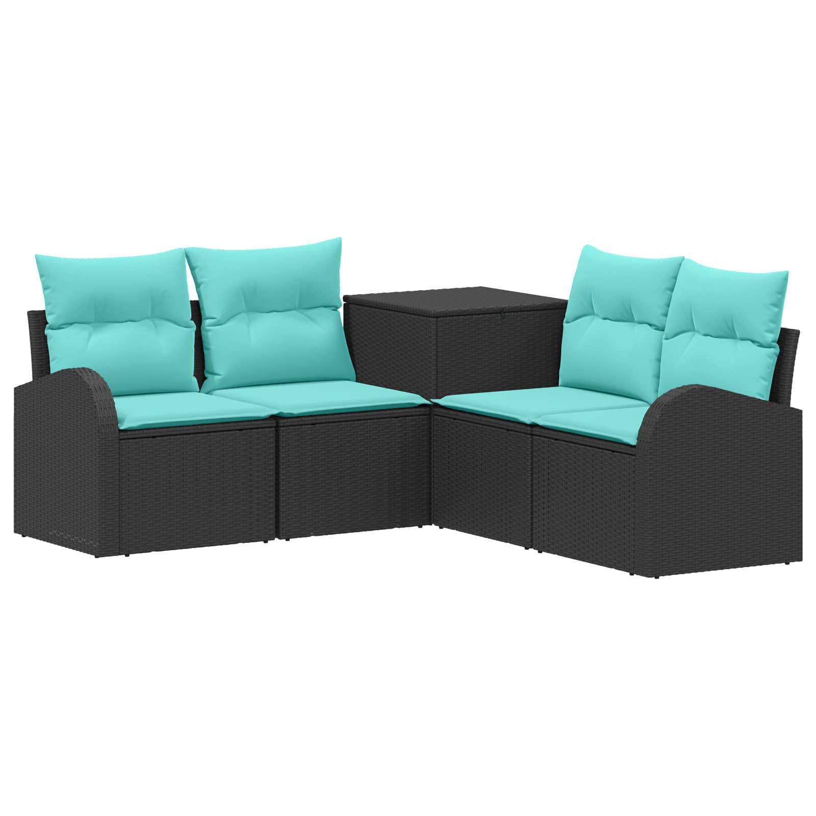 Sofa Set 5 Stk. Schwarz Und Blau 179 X 179 X 85 Cm Vidaxl