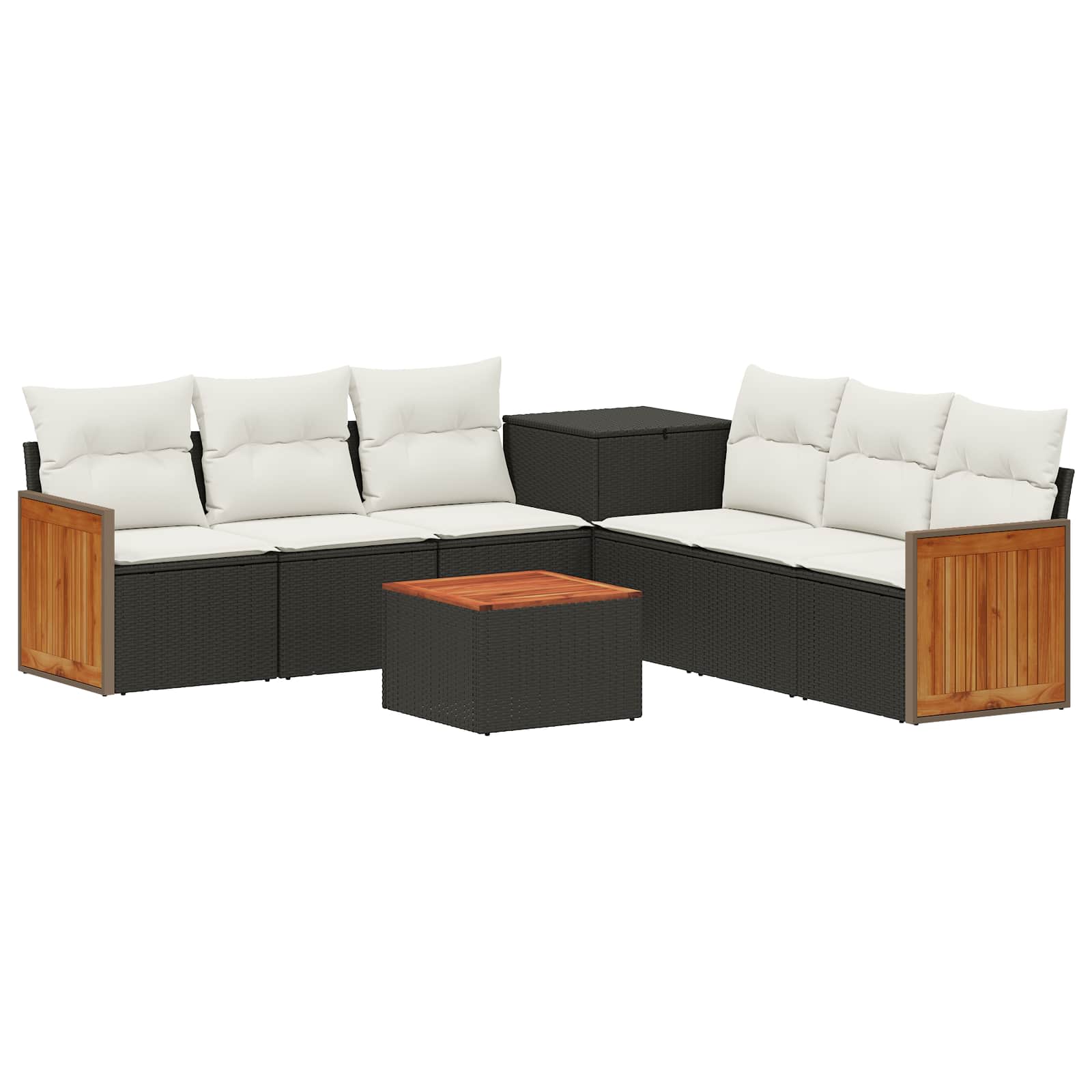 Sofa Set 8 Stk. Schwarz Und Cremeweiß 55 X 55 X 37 Cm Vidaxl