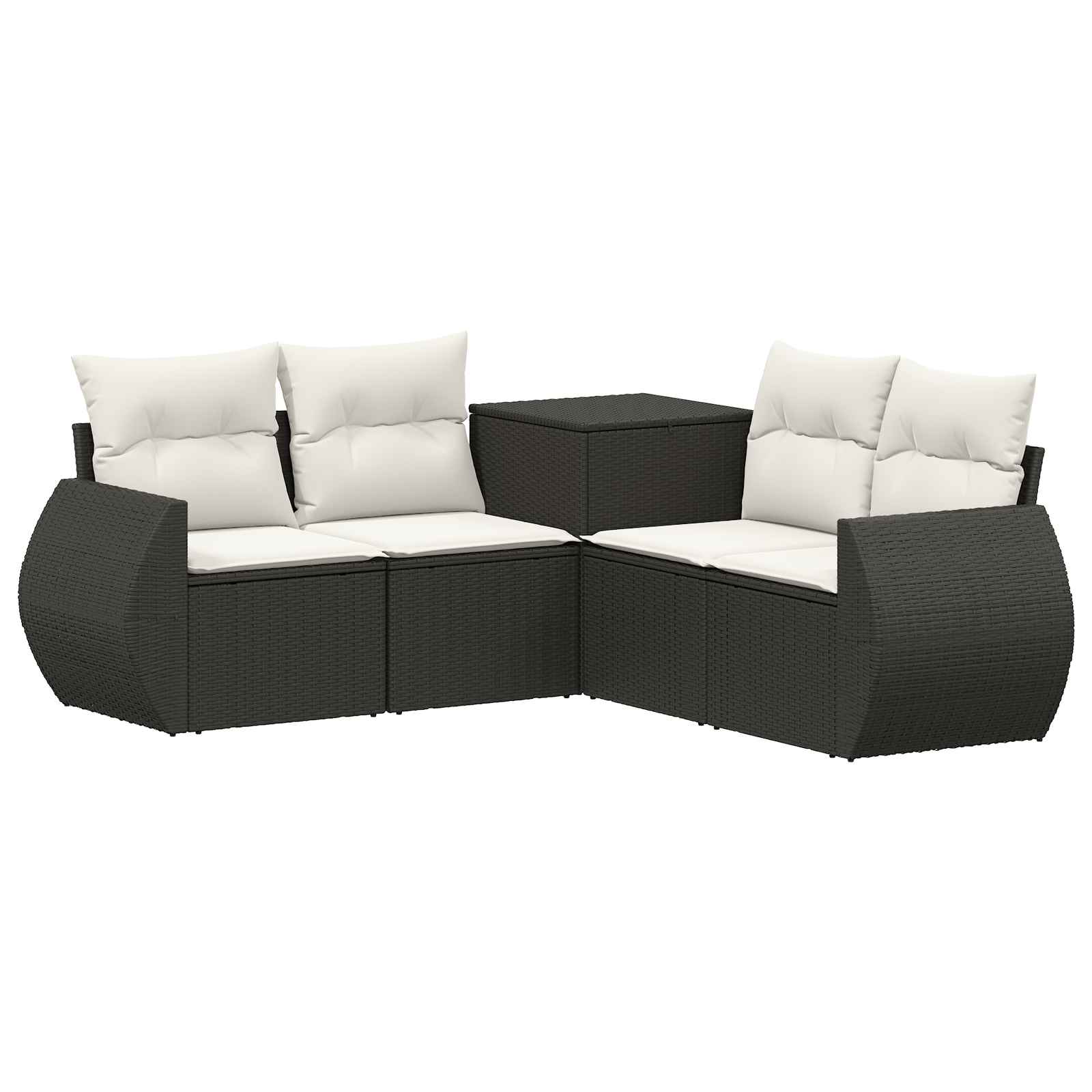 Sofa Set 5 Stk. Schwarz Und Cremeweiß 188 X 188 X 85 Cm Vidaxl