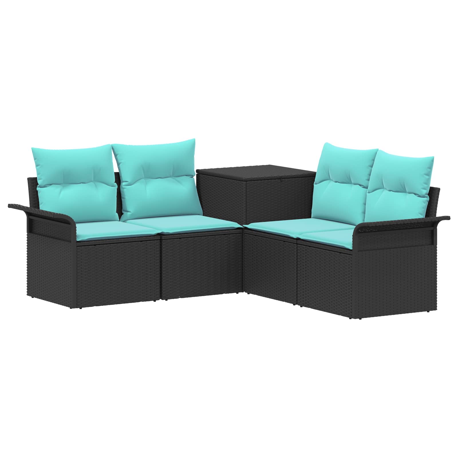 Sofa Set 5 Stk. Schwarz Und Blau 187,5 X 187,5 X 85 Cm Vidaxl