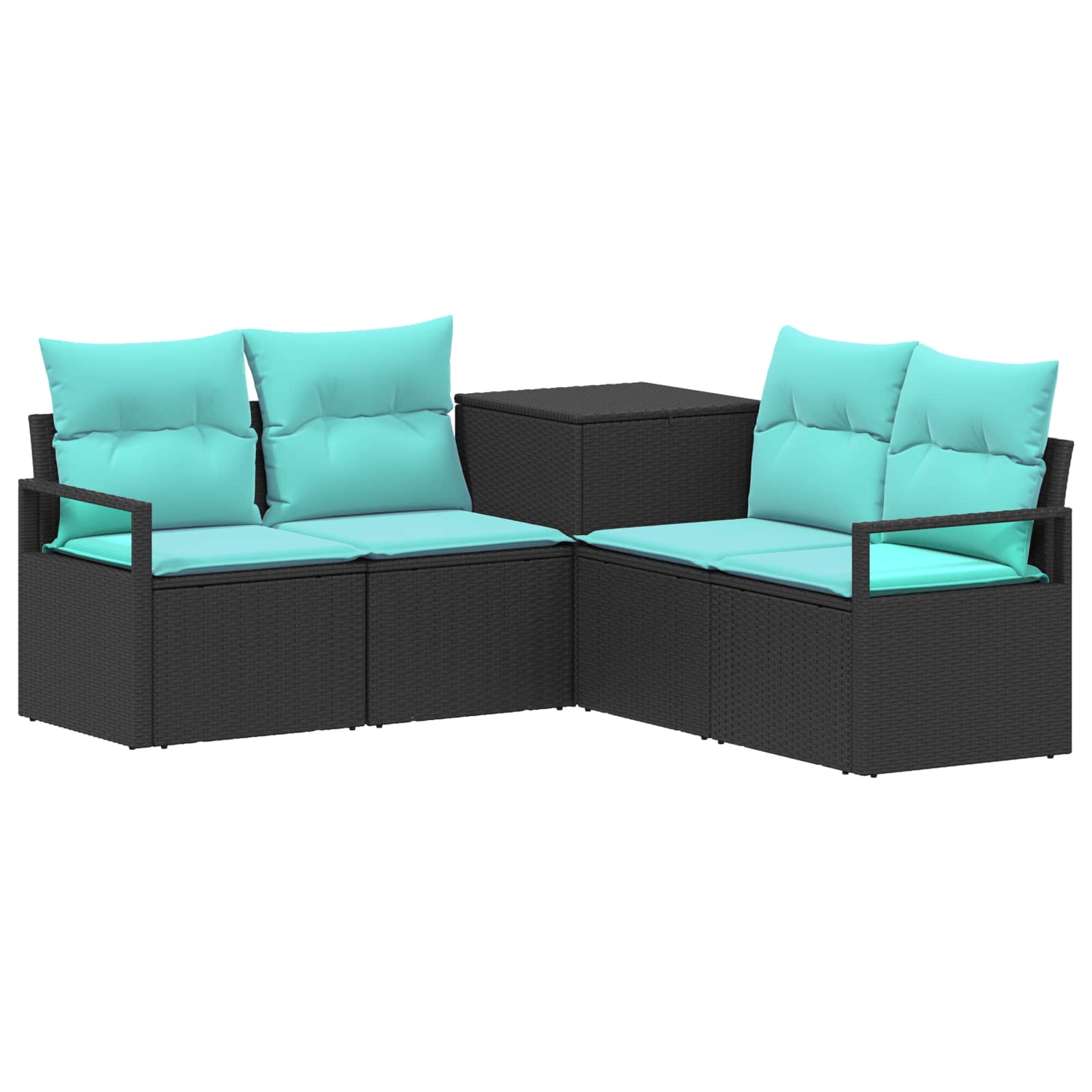 Sofa Set 5 Stk. Schwarz Und Blau 177 X 177 X 85 Cm Vidaxl