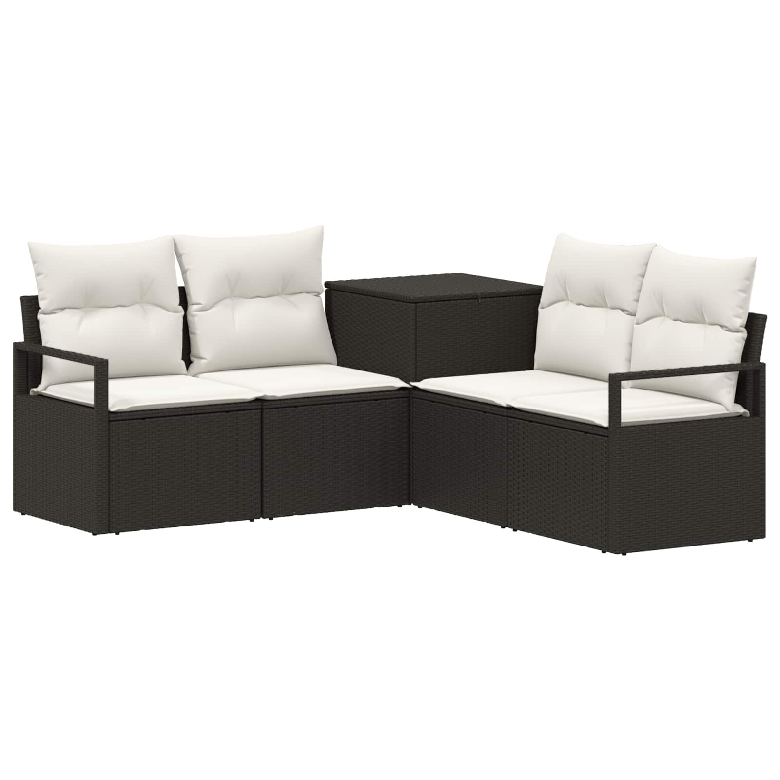Sofa Set 5 Stk. Schwarz Und Cremeweiß 177 X 177 X 85 Cm Vidaxl