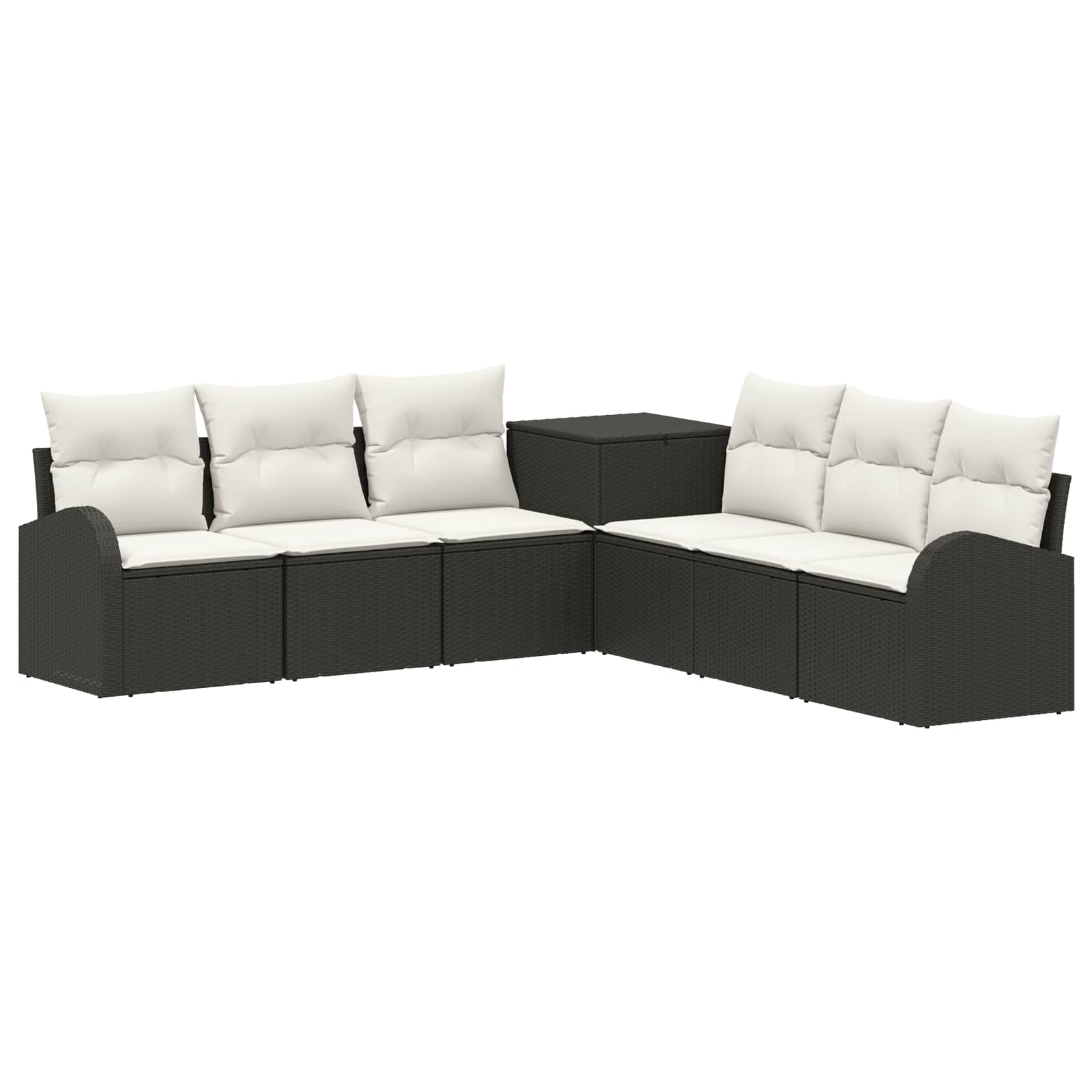 Sofa Set 7 Stk. Schwarz Und Cremeweiß 124 X 62 X 69 Cm Vidaxl