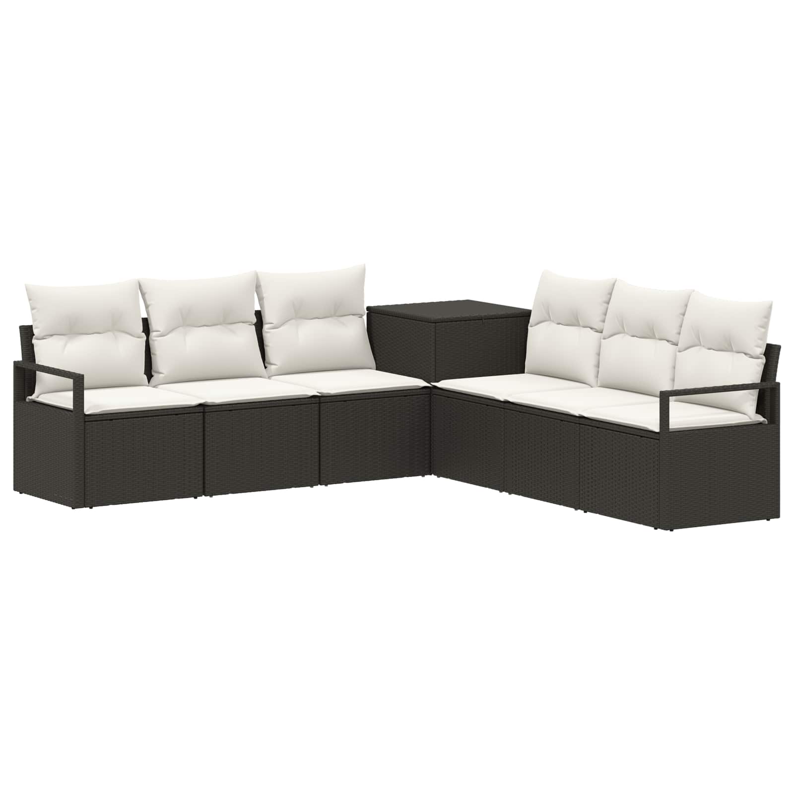 Sofa Set 7 Stk. Schwarz Und Cremeweiß 120 X 62 X 69 Cm Vidaxl