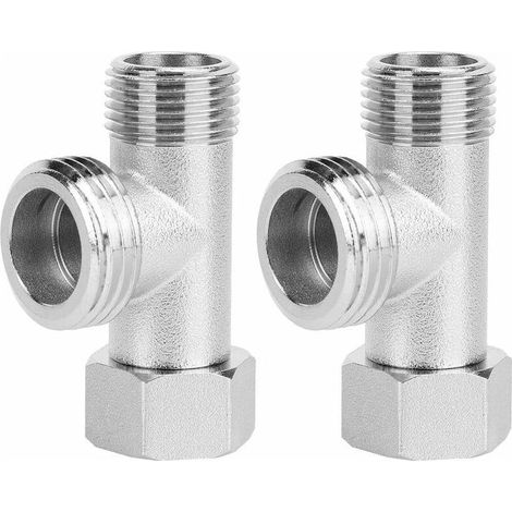 Valve De Connexion À 3 Voies 2 Pièces Robinet Inverseur De Toilette Dents Droites Robinet D'Évier De Salle De Bain Pièce De Rechange Adaptateur Valve De Rinçage (eu3/8)