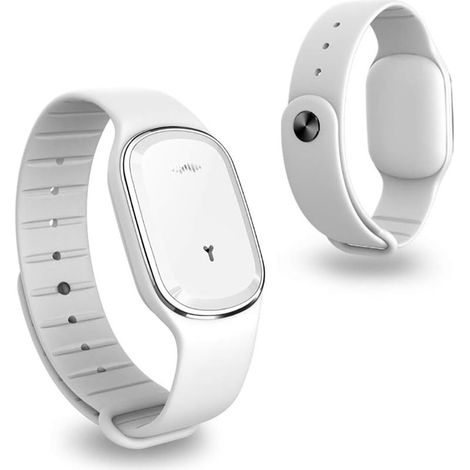 Ultrasonic Mosquito Repellent Bracelet Electronic Mosquito Repellent Wristband Band Waterproof Travel Insect Repellent Bracelets For Kids Adults, White (built-in Battery)