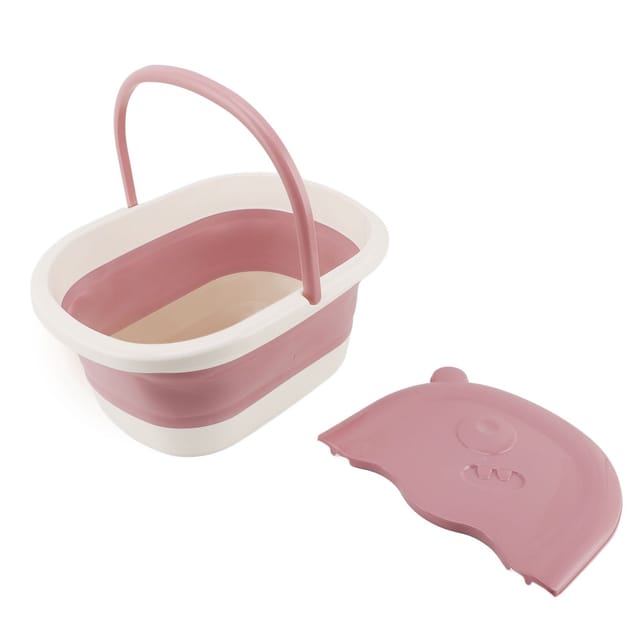 Faltbares Fußbecken Für Kinder Mit Massagenoppen – Multifunktionales Rosa Modell – Pp/pte – 39 X 30 X 17 Cm