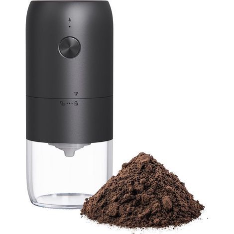Coffee Grinder - Electric Coffee Grinder - Portable Automatic Coffee Grinder - Compact Grinding Disc - Adjustable Grind - Multiple Grind Modes For Coffee, Vanilla, And Nuts - Black