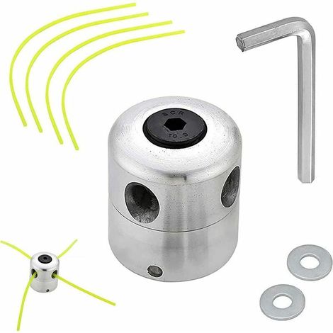 1 Tête Coupe-bordures, Aluminium, Double Bobine, Fil Nylon 4 Brins, Débroussailleuse Universelle