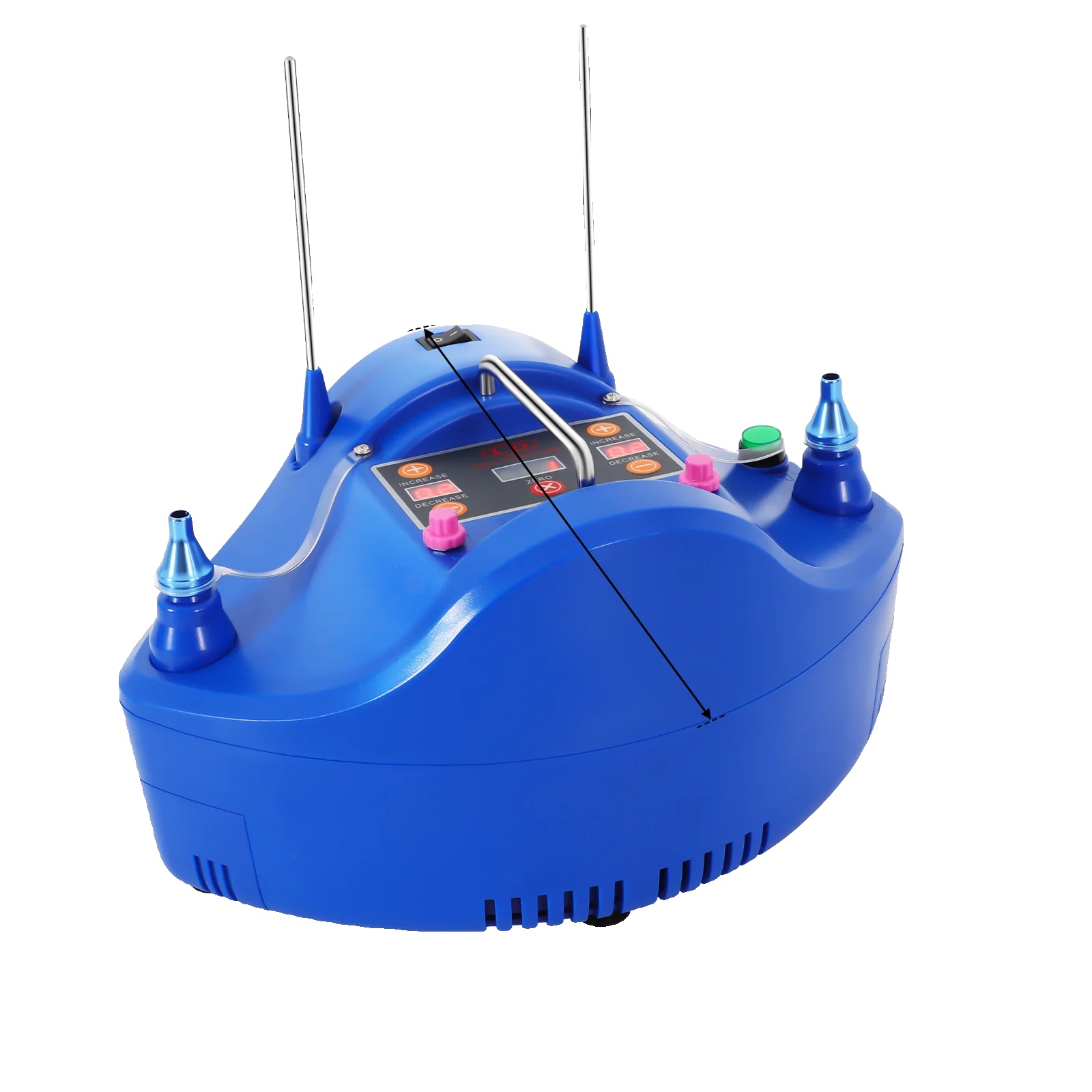 Elektrisches Ballongebläse, 1200 W Leistung, Doppelanschluss, Fußpedal Inklusive
