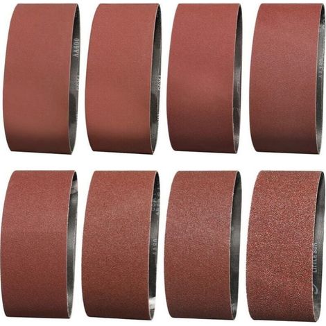 Schleifband Im Angebot 75x457 Mm - 1 X Körnung 40/60 Und 2 X Körnung 80/120/180/240/320/400 Zum Schleifen, Polieren Und Entstauben, Ideal Für Holz (14 Stück)