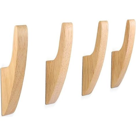 4 Haken Und Wandhaken Für Das Haus, Wandkleiderhaken Aus Holz, Vintage-wandhaken Aus Holz Multifunktional, Badhaken, Haken Für Flur Wohnzimmer Schlafzimmer