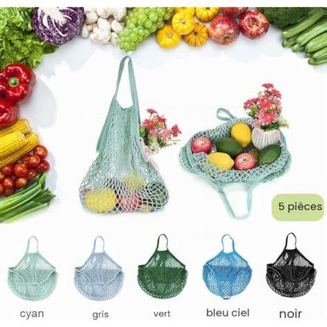 Cotton Linen Mesh Bag 40 X 35 Cm Portable Reusable Shopping Vegetables Fruit Toys Picnic – Grey, Green, Black, Cyan, Sky Blue