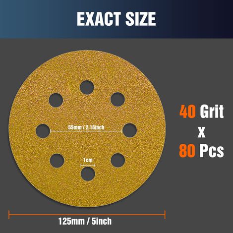 Gold Sand 5-inch 8-hole Sandpaper Wholesale 125 Disc Grinding Wheel Grinding Discs