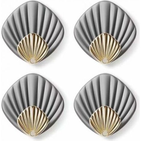 (gray)self-adhesive Hooks, No Punching, Strong Paste, 4 Viscose Hooks, Load-bearing Door, Back Wall, Bathroom, Kitchen, Keys, No Trace Of Nail Paste