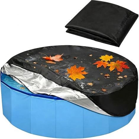 Bâche De Piscine Ronde, Adaptée Aux Animaux Domestiques, 120 X 30 Cm, Imperméable À La Poussière Et À L'Eau, Pliable, Résistante Aux Uv, Avec Cordon De Serrage - Un Article Indispensable Pour Les Pisc
