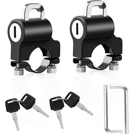 2-teiliges Helm-schloss Für Motorräder, Helm-sicherungsschloss Mit Schlüssel, Sicherheitsschloss Zum Anbringen Am 22-mm-lenkerrohr Von Motorrädern, Fahrrädern Oder Rollern