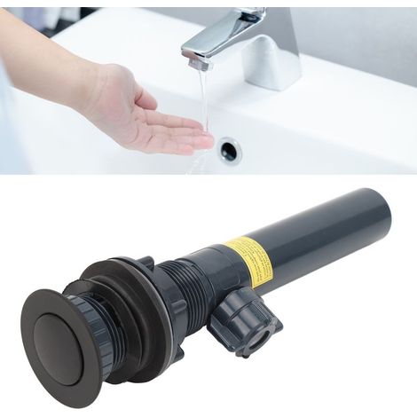 Trop-plein Sink Drain Évier Avec Barre De Levage Anti-rouille Stainless Steel Abs Kit De Stopper Pop-up Drainage Assemblage Noir
