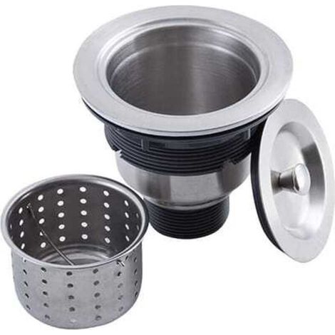 Kit D'Assemblage De Drain D'Évier De Cuisine Avec Panier De Vidange D'Évier De Cuisine, Bouchon D'Évier Et Couvercle