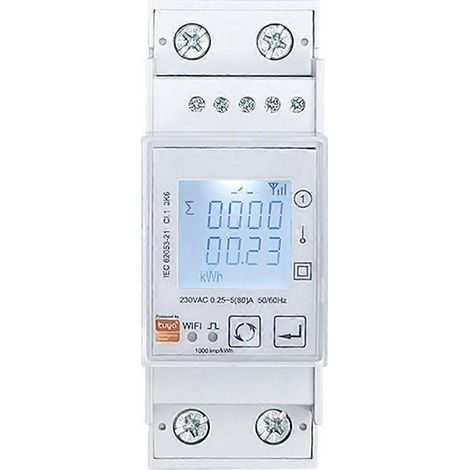 Capteur Auto Tuya Wifi Bidirectional Energy Meter Single Phase 80a Kwh Power Monitor Wattmeter Voltmeter Amperme