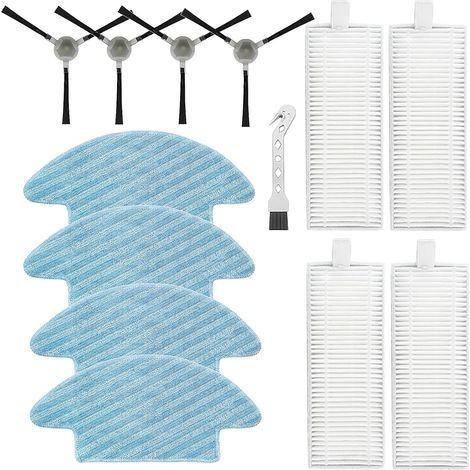 Accessories For Lefant M210p M210 M210s M210b M213 M213s M2, For Okp Life K2 K3 K3a K4 K5 Robot Vacuum Cleaner Replacement Part, 4 Cloth + 4 Side Brushes + 4 Filters