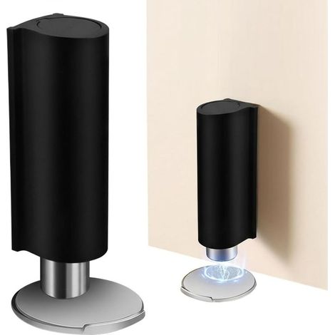 Magnetic Door Block,magnetic Door Stopper,interior Door Block,no Drilling Invisible Stainless Steel,black,for Home,office And Bathroom Interior Doors