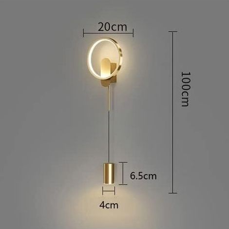 Bracket Light Applique Murale Nordique À Led Pour Salon, Luminaire Mural Géométrique, Lampe De Chevet De Chambre À Coucher, Couloir (doré 3000 K) Wall Lamp