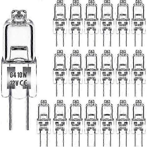 G4 Halogen Lamps 10w 12v Warm White 20 Pack Lamp Dimmable