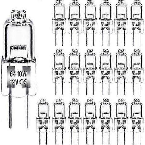 G4 Halogen Lamps 10w 12v Warm White 20pcs Energy Saving Dimmable