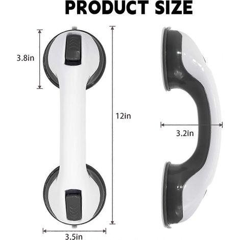 2-pack Grab Bars For Bathtubs And Showers, 12 Inch Shower Handle Suction Shower Bar, Safety Bars Shower Chair, Bathroom Grab
