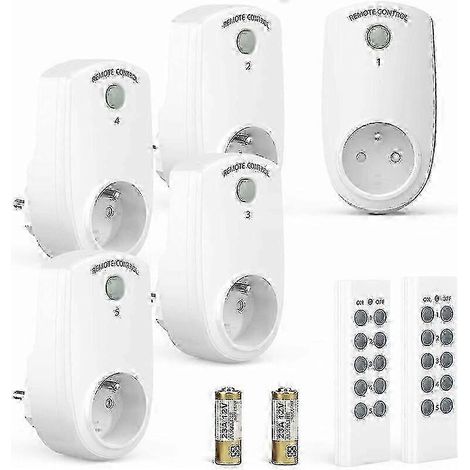 2025 New Set Of 5 Programmable Electrical Socket, Wireless Remote Control Socket With 2 Remote Controls 2