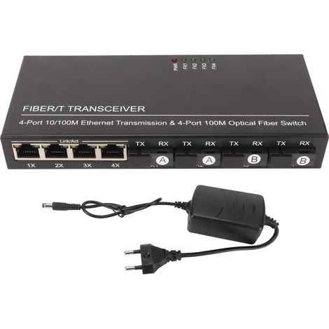 Commutateur Optique Ethernet 8 Ports Sfp 10/100m Auto-adaptatif, Indicateur Led, Plug And Play, Pour Réseau, Prise Ue 100‑240v.