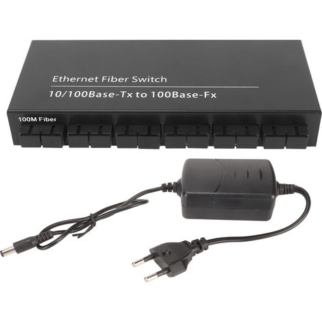 Commutateur Ethernet Optique 8 Ports 10/100mbps Tx1310nm, Indicateur Led, Plug And Play, Commutateur Rapide Pour Réseau, 100-240v, Prise Ue
