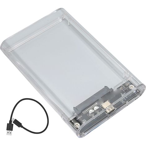 Boîtier Externe Usb 3.1 Vers Sata Pour Disque Dur 2,5 Pouces Ssd, Transparent Pc, 10 Gbps, Veille Automatique, Plug And Play.