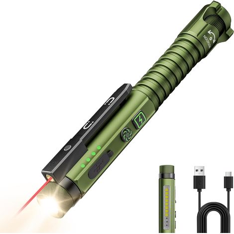 Edc Flashlight Rechargeable Lumen Pocket With Red Beam U V And White Led Combo Magnetic Clip & Base Modes Pen 800 11