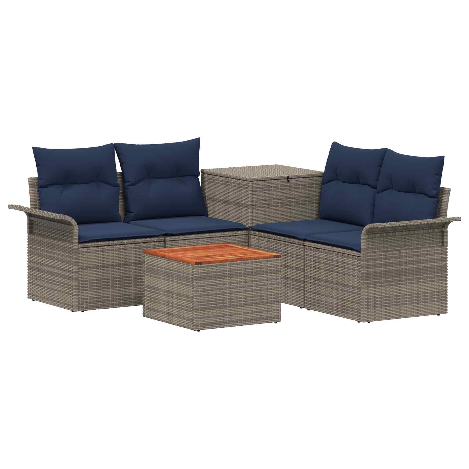 Maison Exclusive - Sofa Set 6 Stk. 4-sitzer Grau Und Marineblau