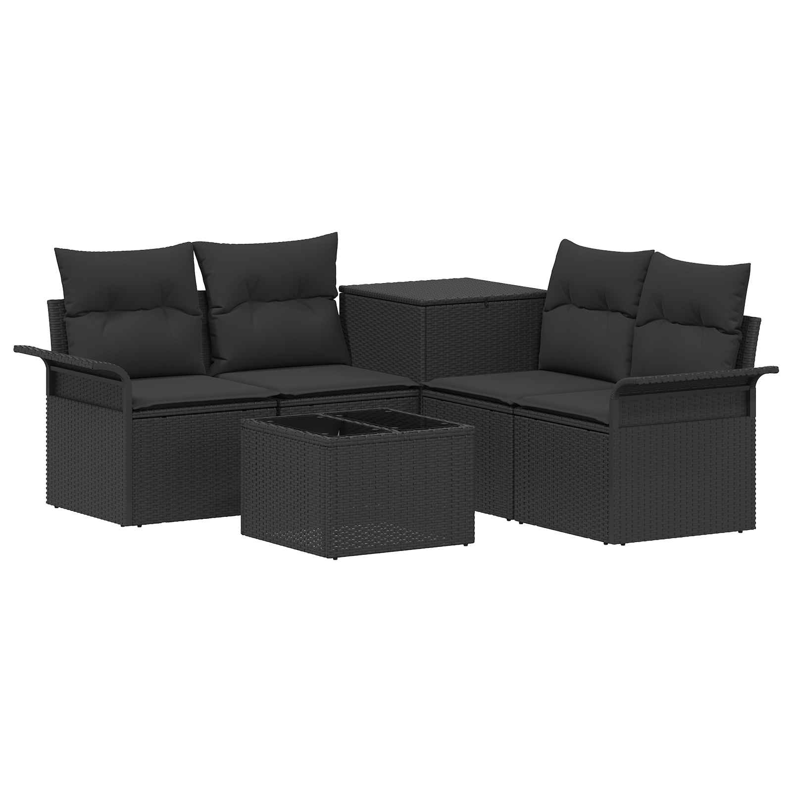 Maison Exclusive - Sofa Set 6 Stk. 4-sitzer Schwarz Polyrattan Un