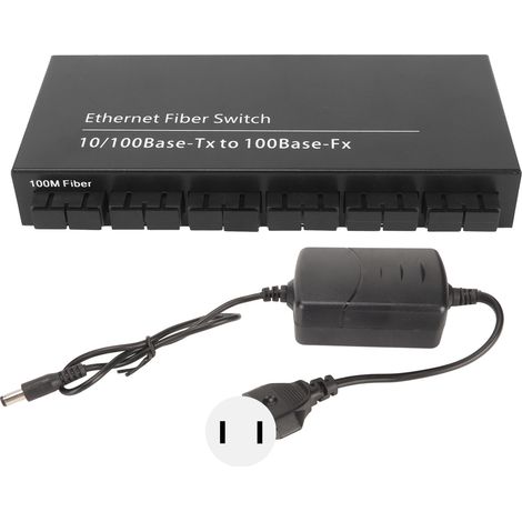 Commutateur Ethernet Optique 8 Ports 10/100mbps Tx1310nm, Voyant Led, Plug And Play, Commutateur Rapide Pour Réseau, 100-240v Prise Us
