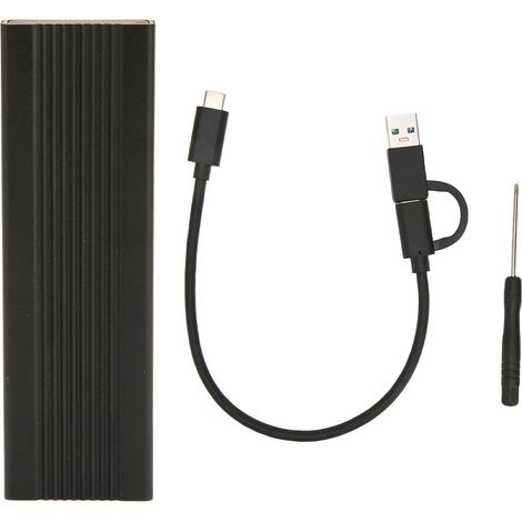 Boîtier M.2 Nvme Ssd 10 Gbps, Alliage Aluminium Haute Vitesse, Plug And Play, Compatible Nvme/sata M.2 Pour 2230/2242/2260/2280 Mm, Noir, Câbles Usb-c/a/c