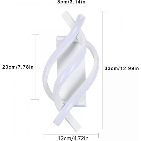 Led Wall Lampes Applique Murale À En Spirale 6000k Salon Salle De Bain Hall D'Entrée Lampe D'Intérieur 2pcs Aluminium