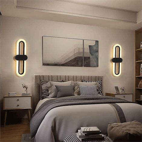 Oval Wall Lamp Lighting Fixture Led Indoor Lighting Fixture Acrylic Metal Wall Lamp - Simple Wall Washer Chandelier(black)